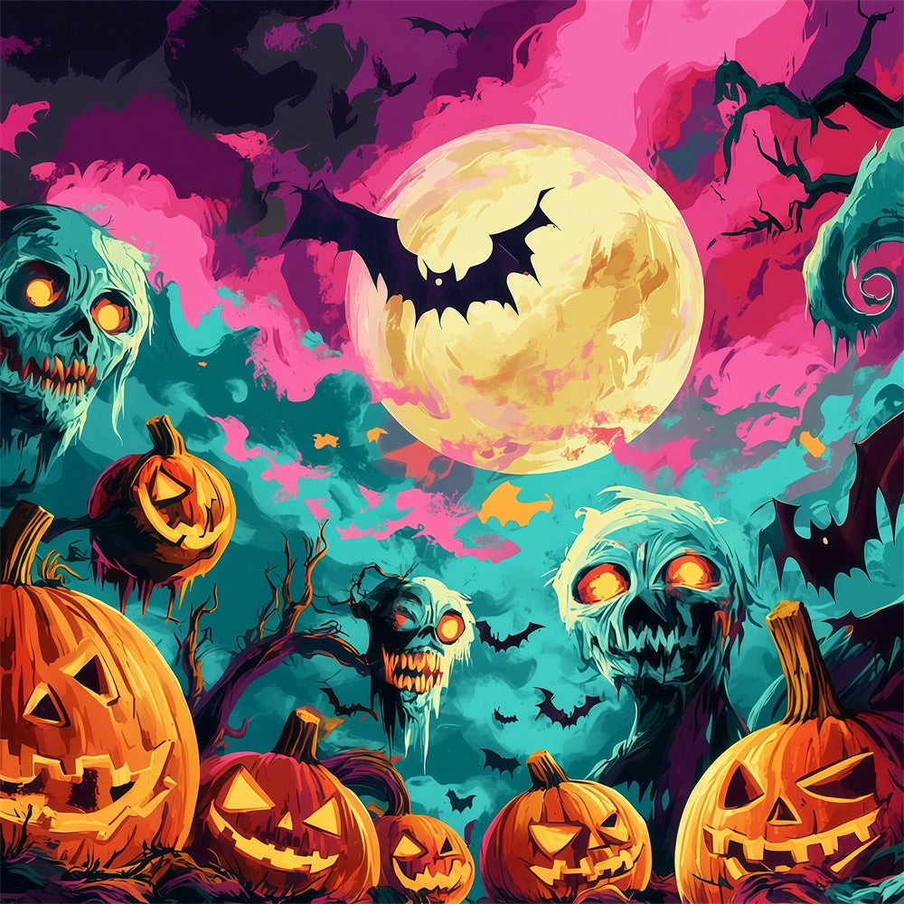 Spooky Halloween Backdrop Nightmare Pumpkin Patch Backdrop UK BRP57-102