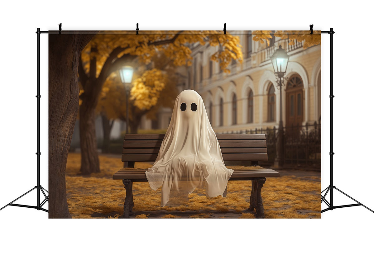Halloween Picture Backdrop Ghost Fall Bench Backdrop UK BRP57-107