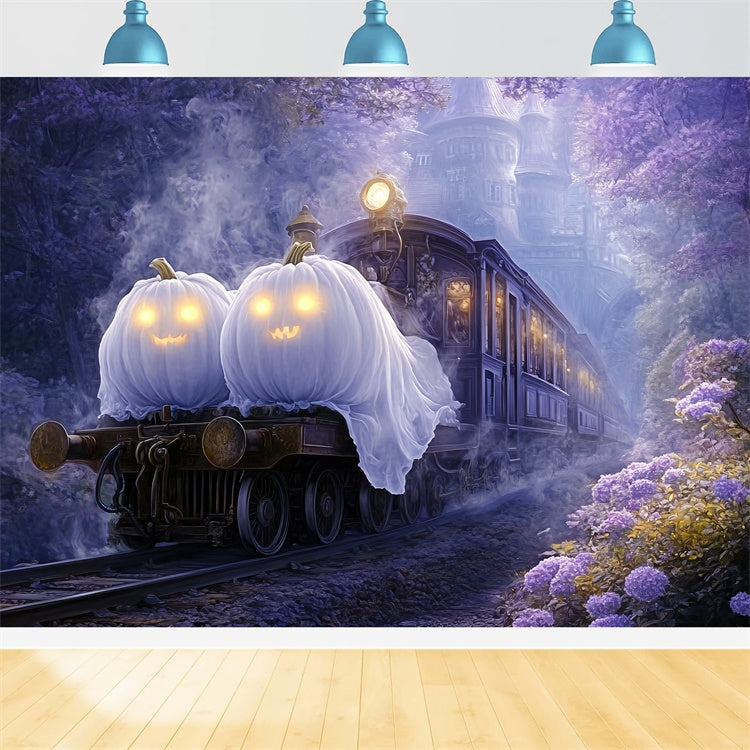 Scary Halloween Backdrop Ghost Pumpkin Express Backdrop UK BRP57-109