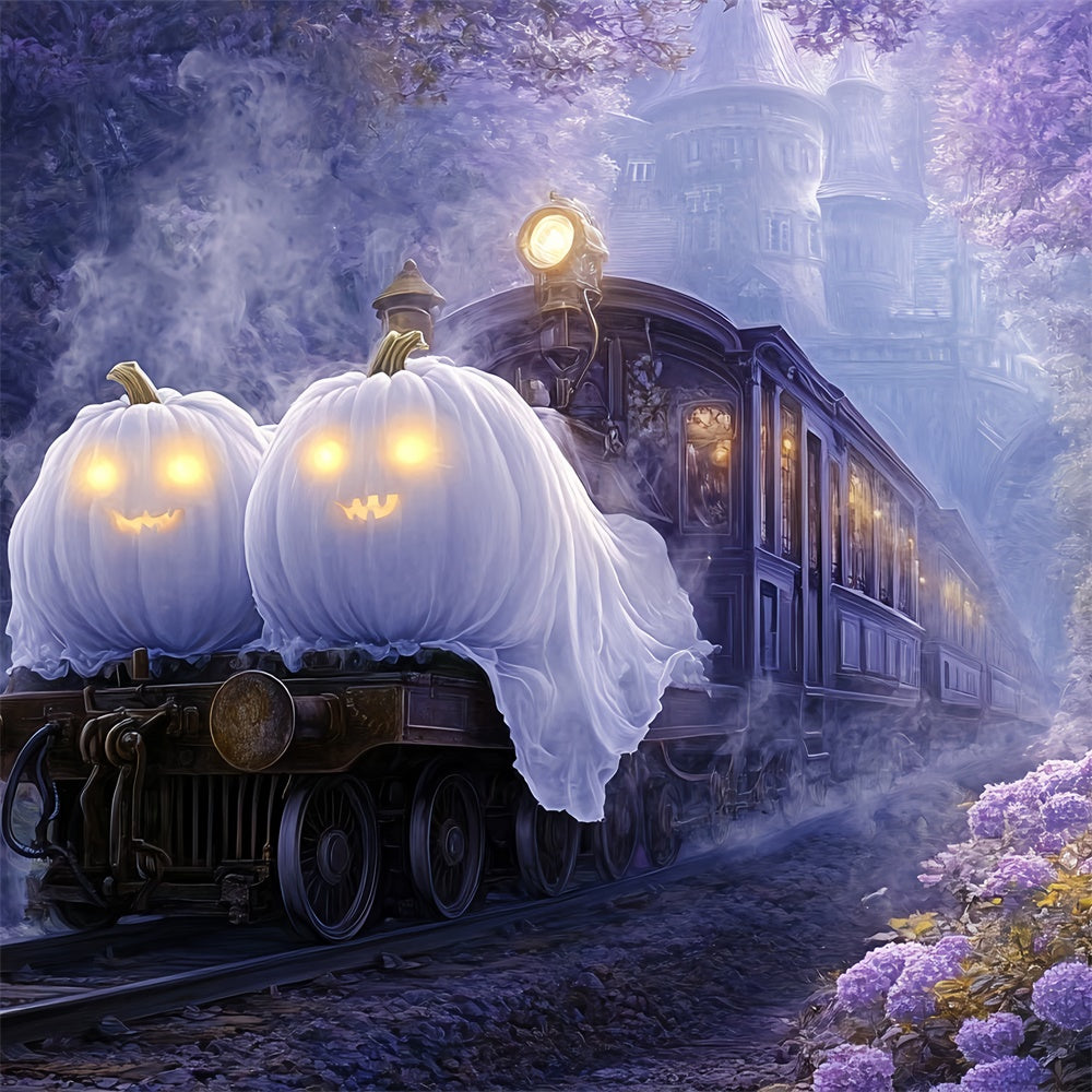 Scary Halloween Backdrop Ghost Pumpkin Express Backdrop UK BRP57-109