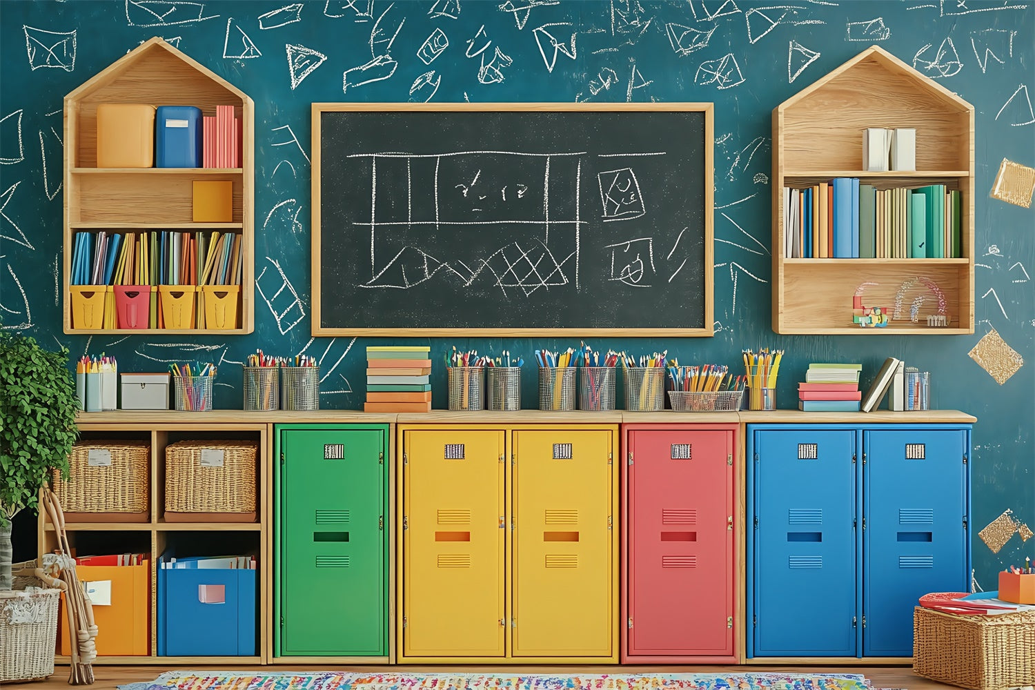 Chalkboard Photo Backdrop Rainbow Locker Fun Backdrop UK BRP57-11
