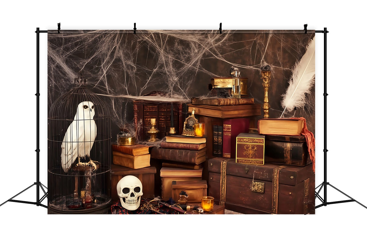 Halloween Photography Backdrop Spells Skulls Study Backdrop UK BRP57-114