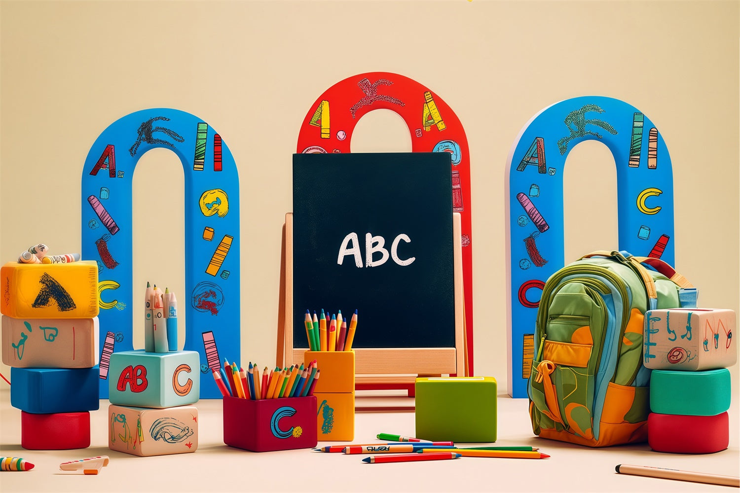 Back To School Backdrops Tiny Scholars Ready Backdrop UK BRP57-12
