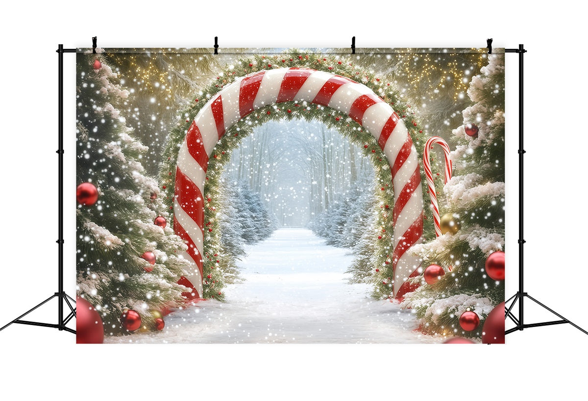 Christmas Backdrops Candy Cane Winter Forest Backdrop UK BRP57-120