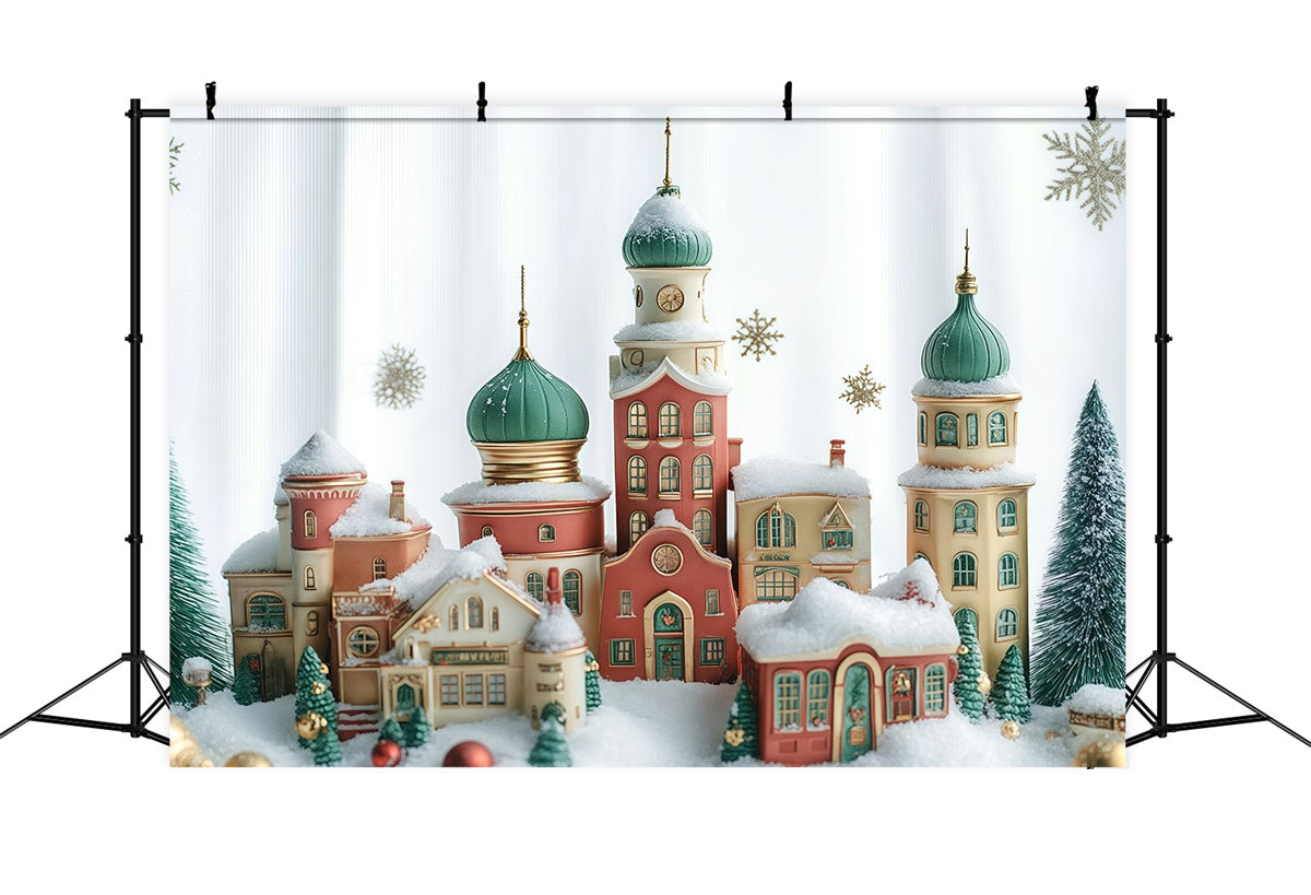 Christmas Backdrop Ideas Snowflake Christmas Town Backdrop UK BRP57-127
