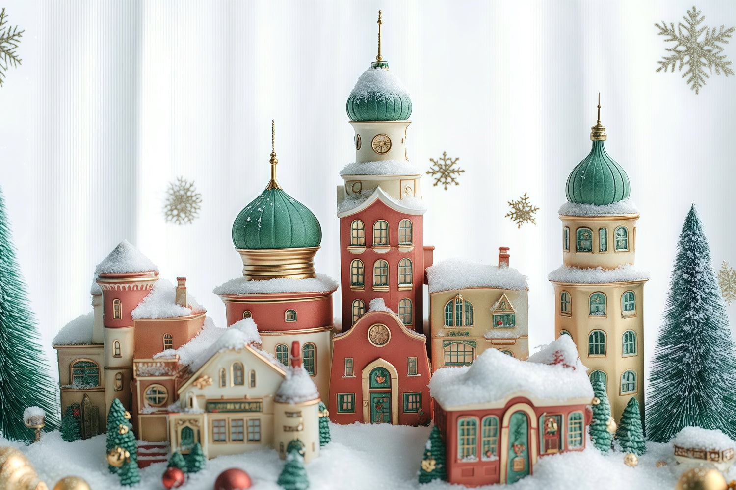 Christmas Backdrop Ideas Snowflake Christmas Town Backdrop UK BRP57-127