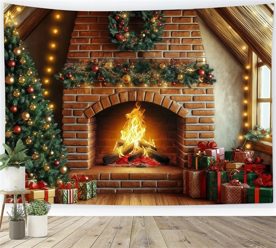 Christmas Photography Backdrops Golden Glow Gift Backdrop UK BRP57-135
