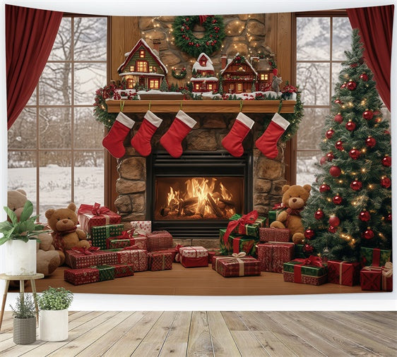 Christmas Backdrop Ideas Gifted Moments Hearth Backdrop UK BRP57-137