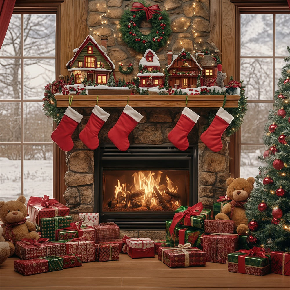 Christmas Backdrop Ideas Gifted Moments Hearth Backdrop UK BRP57-137