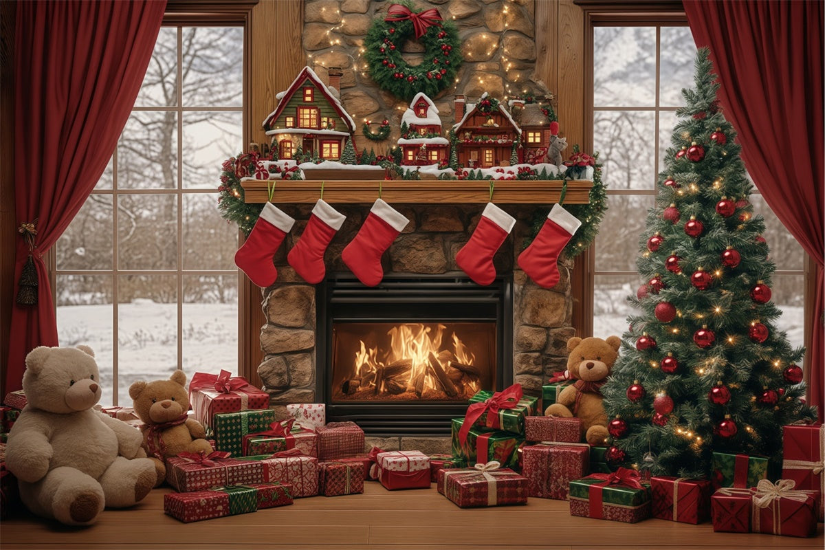 Christmas Backdrop Ideas Gifted Moments Hearth Backdrop UK BRP57-137
