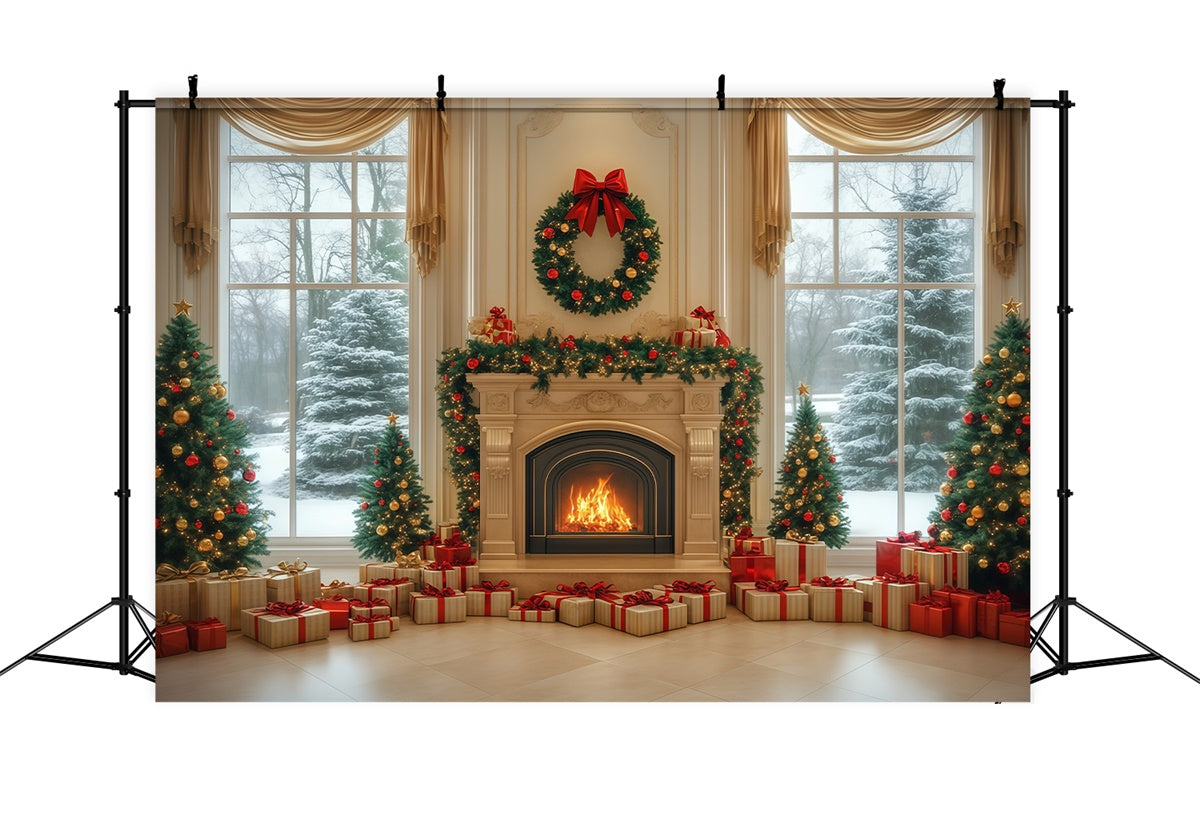 Christmas Backdrop Elegant Winter Ballroom Backdrop UK BRP57-139