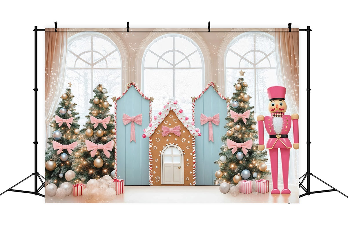 Christmas Photo Backdrops Pink Bow Candyland Backdrop UK BRP57-143