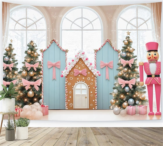 Christmas Photo Backdrops Pink Bow Candyland Backdrop UK BRP57-143