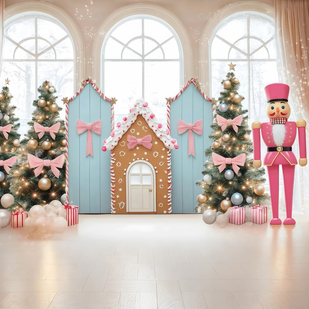Christmas Photo Backdrops Pink Bow Candyland Backdrop UK BRP57-143