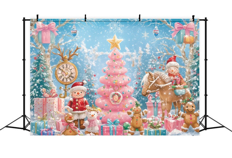 Christmas Photo Backdrop Gingerbread Jolly Ride Backdrop UK BRP57-147