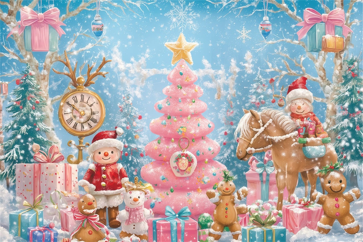 Christmas Photo Backdrop Gingerbread Jolly Ride Backdrop UK BRP57-147