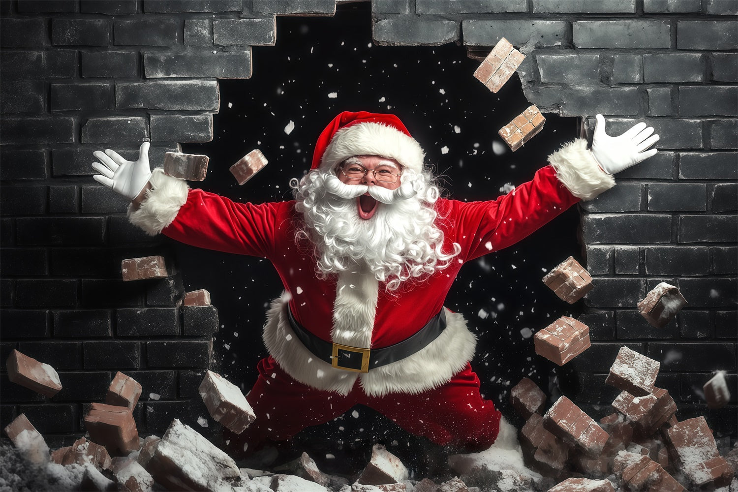 Christmas Backdrop Ideas Santa Surprise Entrance Backdrop UK BRP57-160