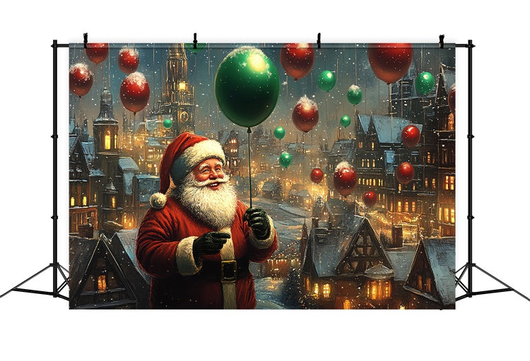 Xmas Backdrops Balloon Winter Twilight Wishes Backdrop UK BRP57-163