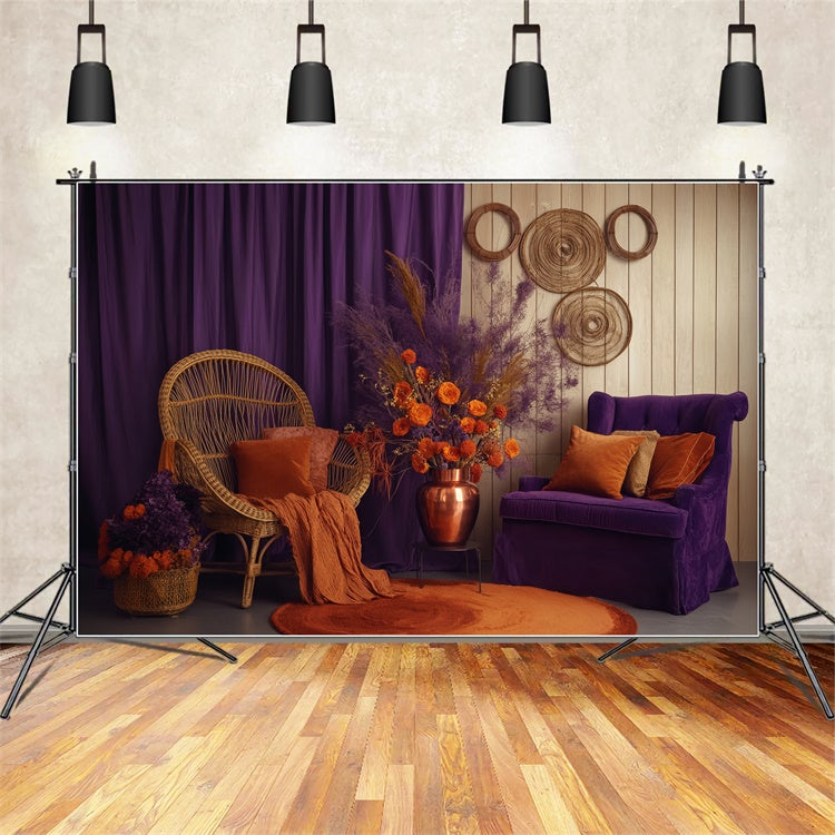Autumn Photography Backdrops Harvest Charm Lounge Backdrop UK BRP57-186
