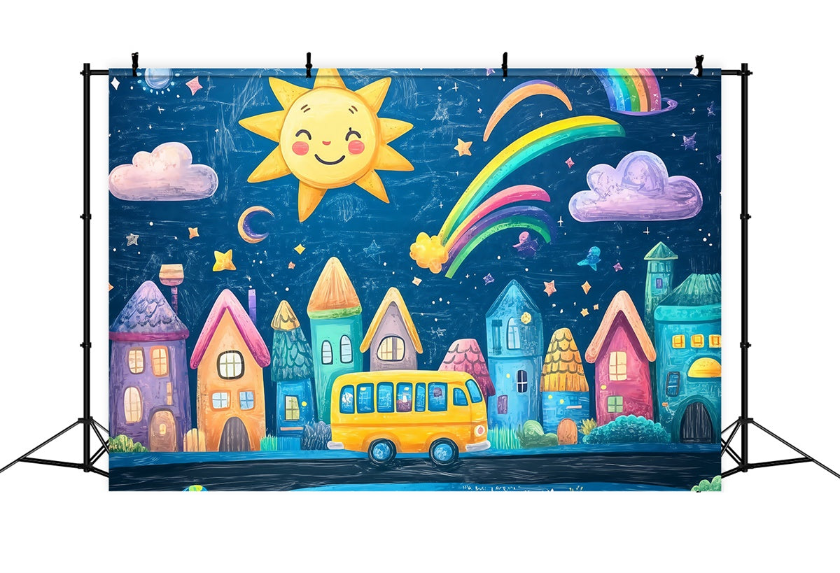 Back To School Backdrops Fantasy Town Welcome Backdrop UK BRP57-19