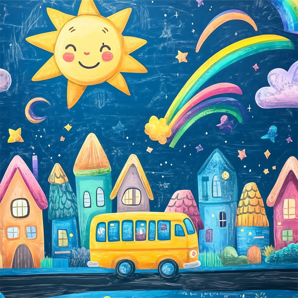 Back To School Backdrops Fantasy Town Welcome Backdrop UK BRP57-19