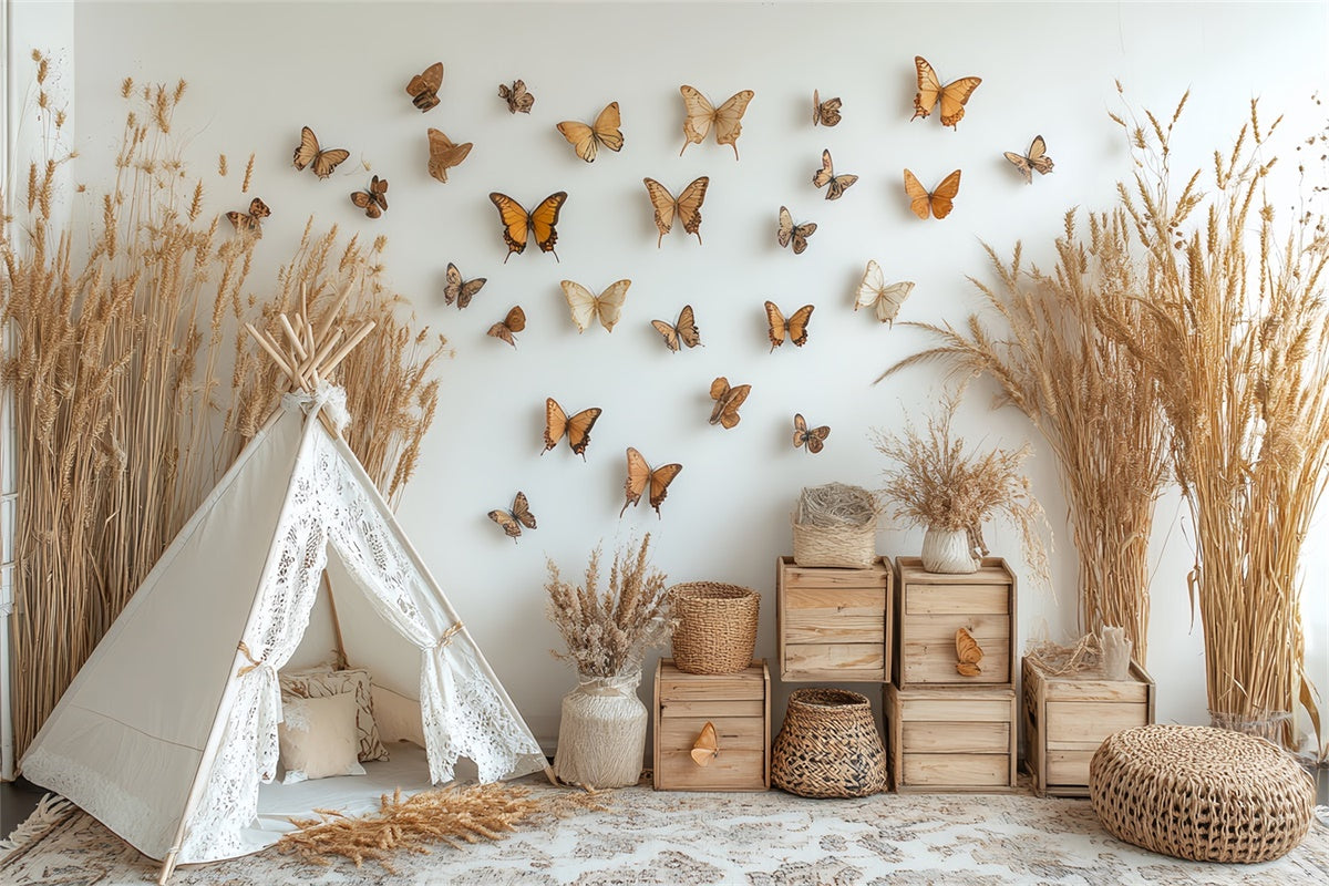 Bohemian Backdrops Butterfly Tent Fall Photo Backdrop UK BRP57-190