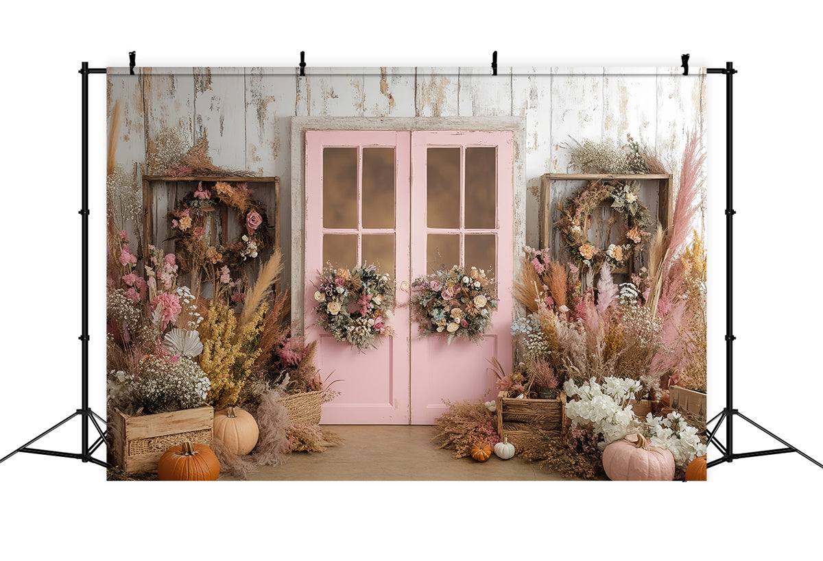 Boho Backdrops Pink Porch Harvest Autumn Backdrops UK BRP57-194