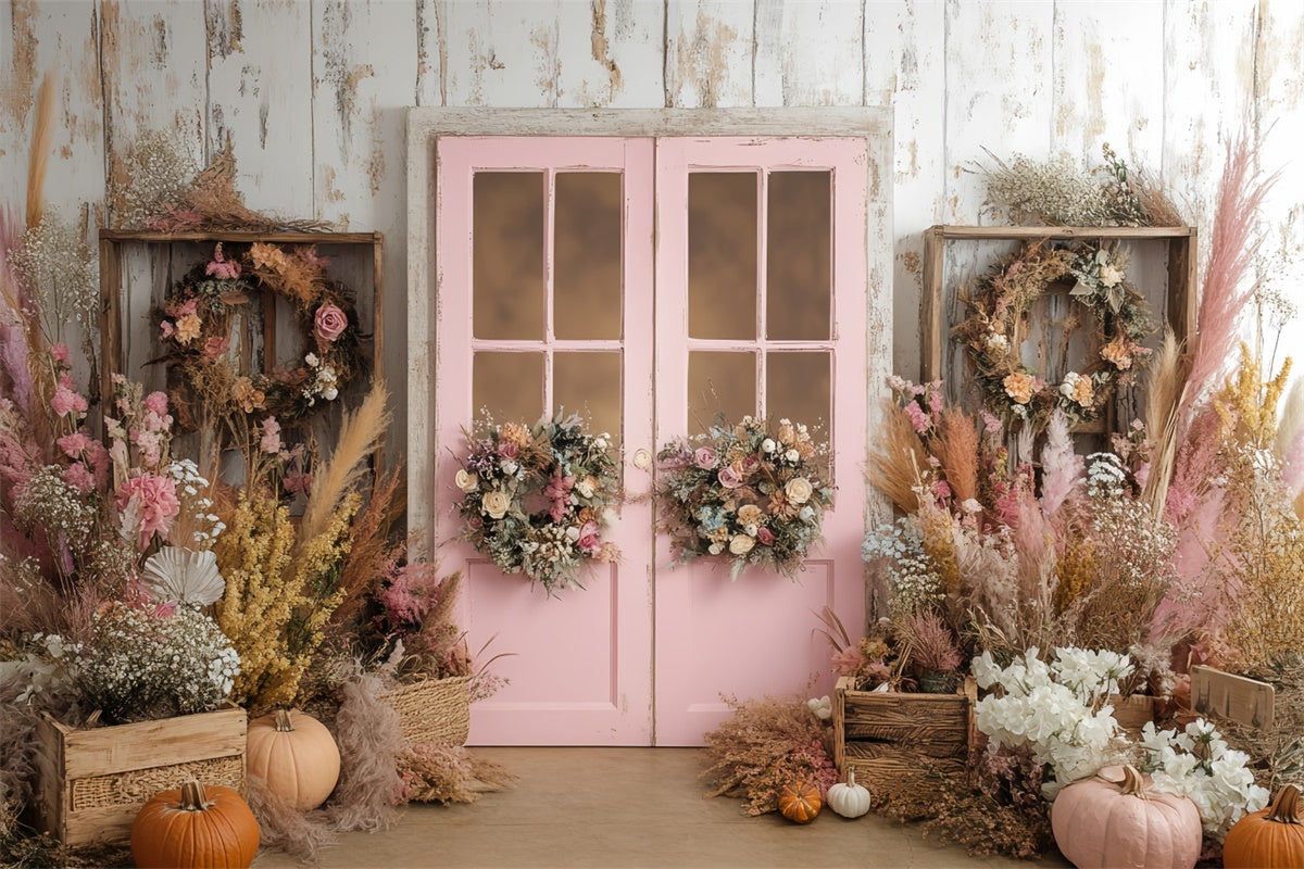 Boho Backdrops Pink Porch Harvest Autumn Backdrops UK BRP57-194