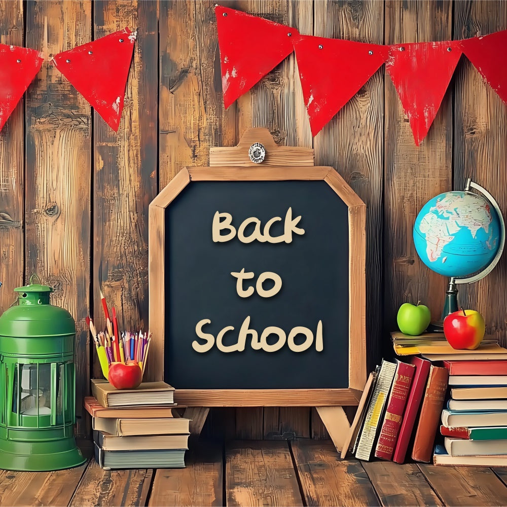 Back To School Backdrop Rustic School Desk Backdrop UK BRP57-23