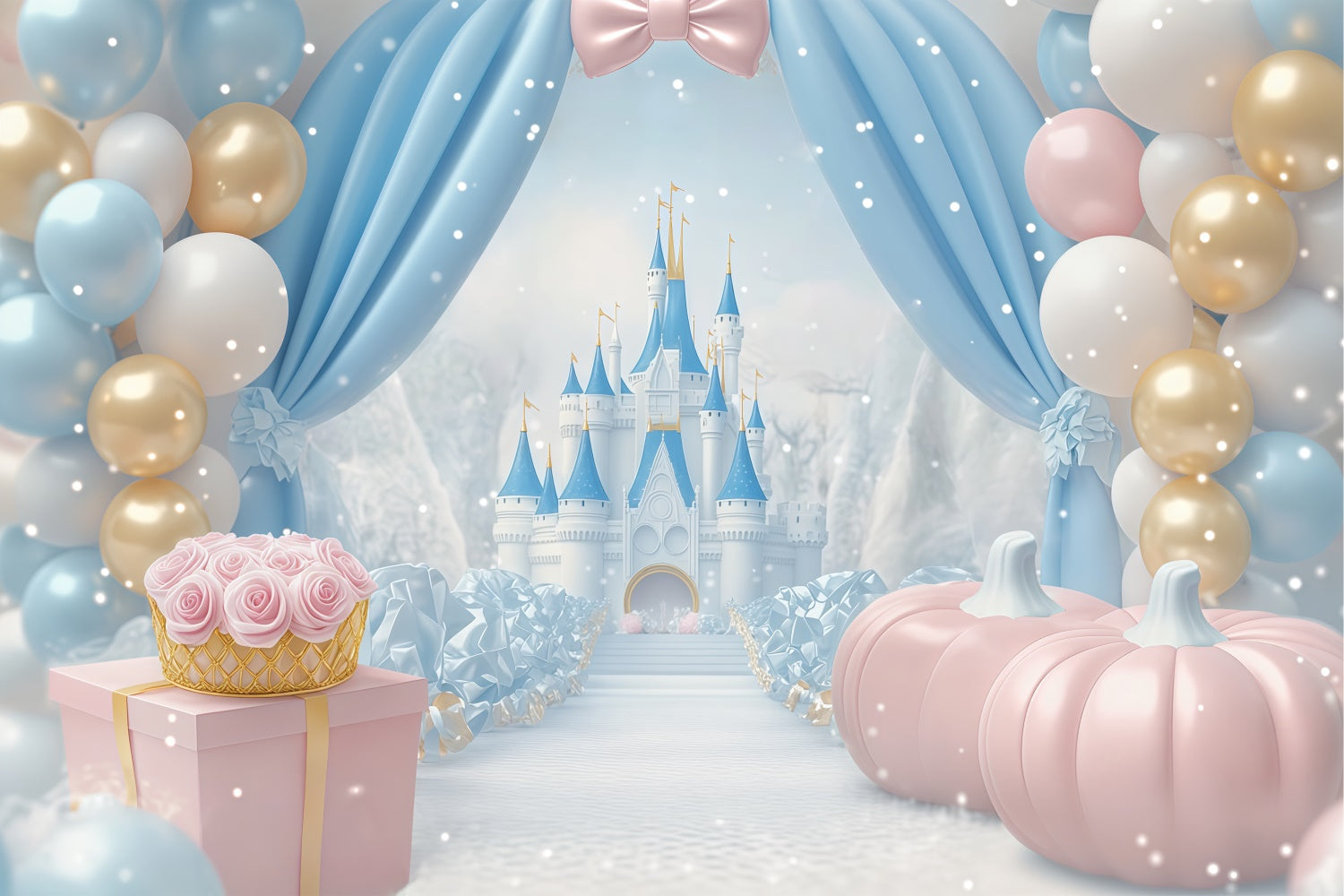Newborn Photoshoot Backdrop Castle Balloon Dream Backdrop UK BRP57-244