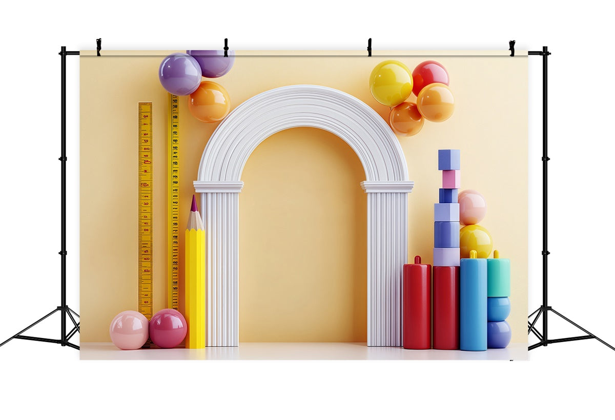 Back To School Backdrops Learn Measure Fun Backdrop UK BRP57-25