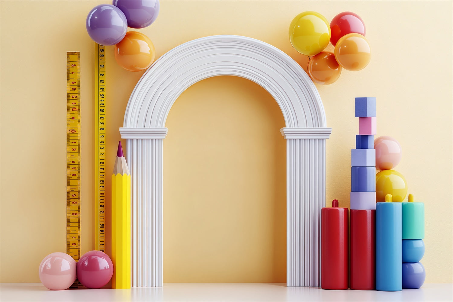 Back To School Backdrops Learn Measure Fun Backdrop UK BRP57-25