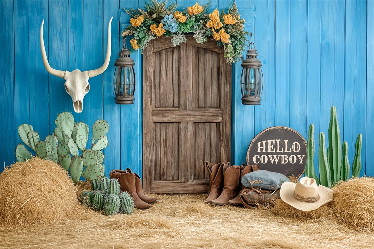 Kids Backdrops Blue Barn Desert Boots Backdrop UK BRP57-252