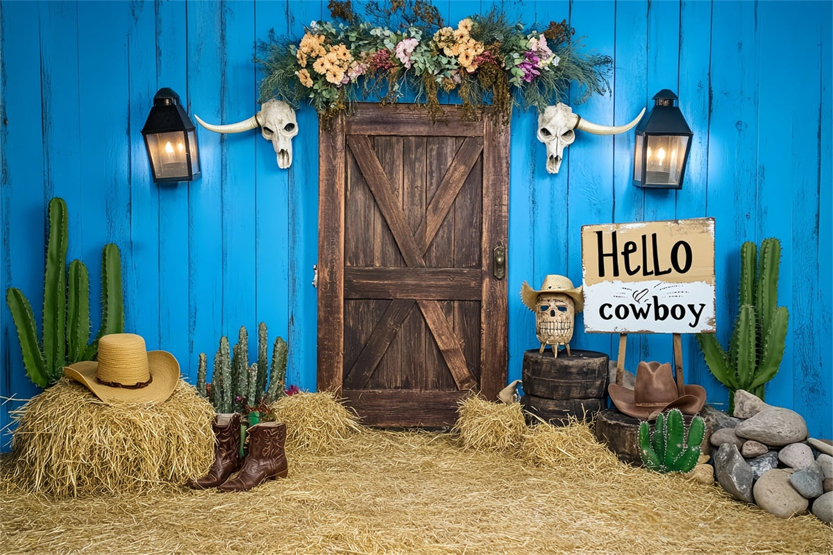 Children Backdrops Barn Gate Wild West Backdrop UK BRP57-253
