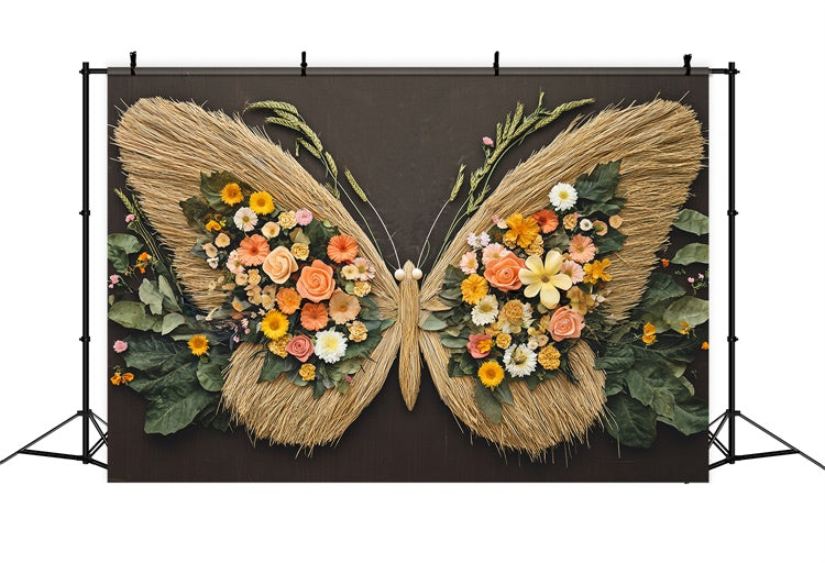 Newborn Backdrop Floral Butterfly Meadow Backdrop UK BRP57-259