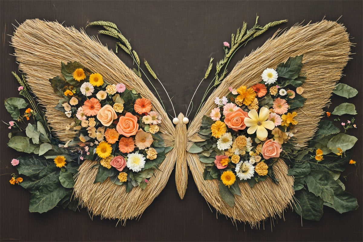 Newborn Backdrop Floral Butterfly Meadow Backdrop UK BRP57-259