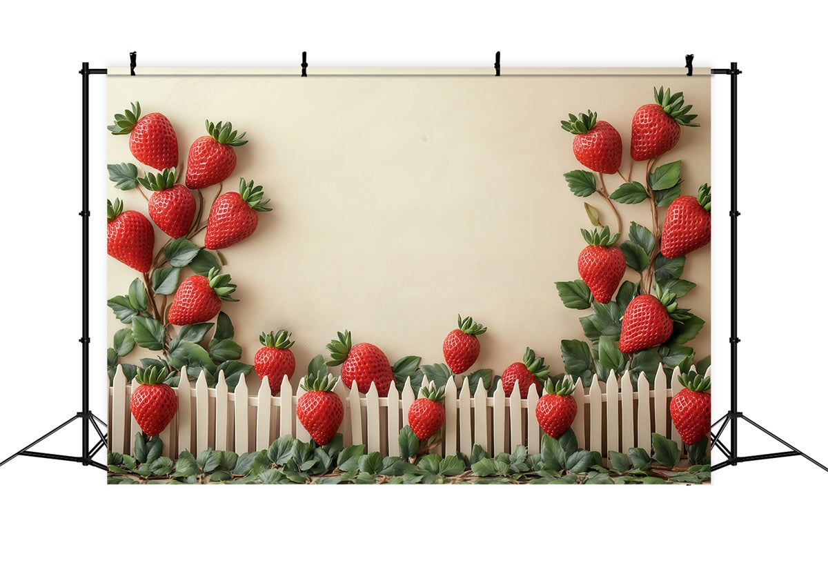 Kids Photo Backdrop Strawberry Field Fence Backdrop UK BRP57-260