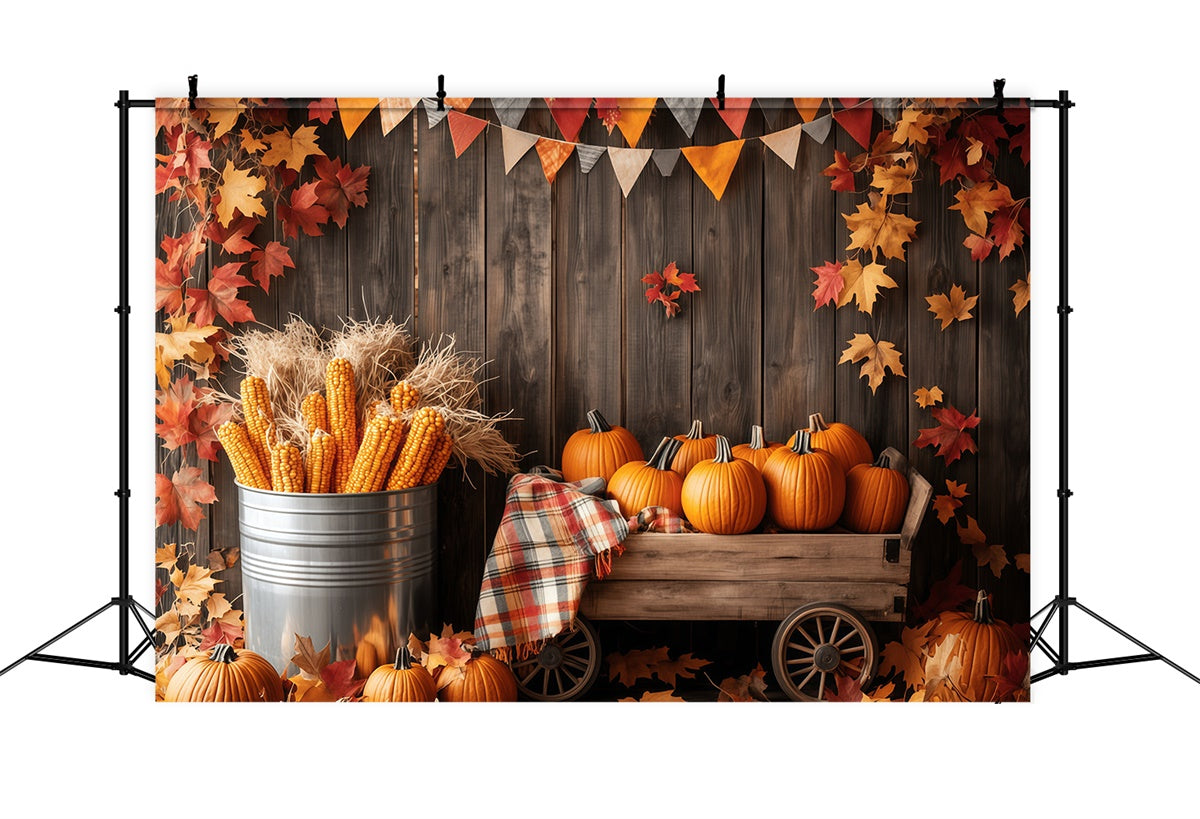 Newborn Photoshoot Backdrop Rustic Autumn Cart Backdrop UK BRP57-270