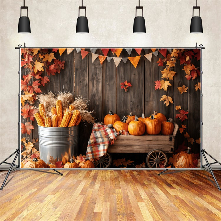 Newborn Photoshoot Backdrop Rustic Autumn Cart Backdrop UK BRP57-270