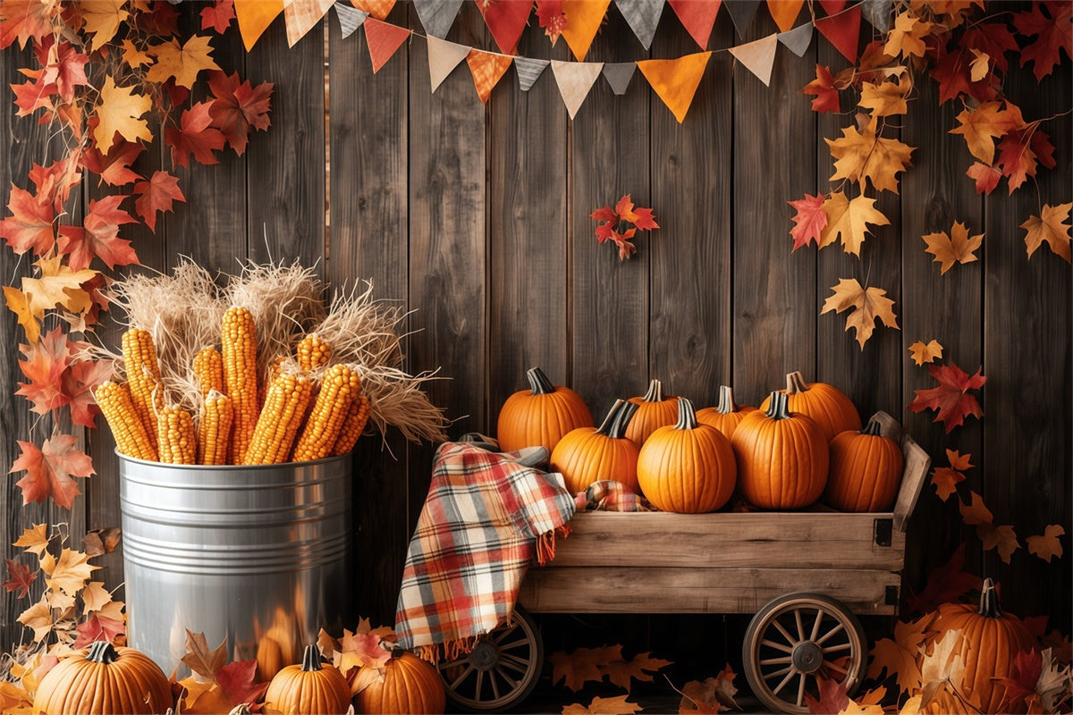Newborn Photoshoot Backdrop Rustic Autumn Cart Backdrop UK BRP57-270
