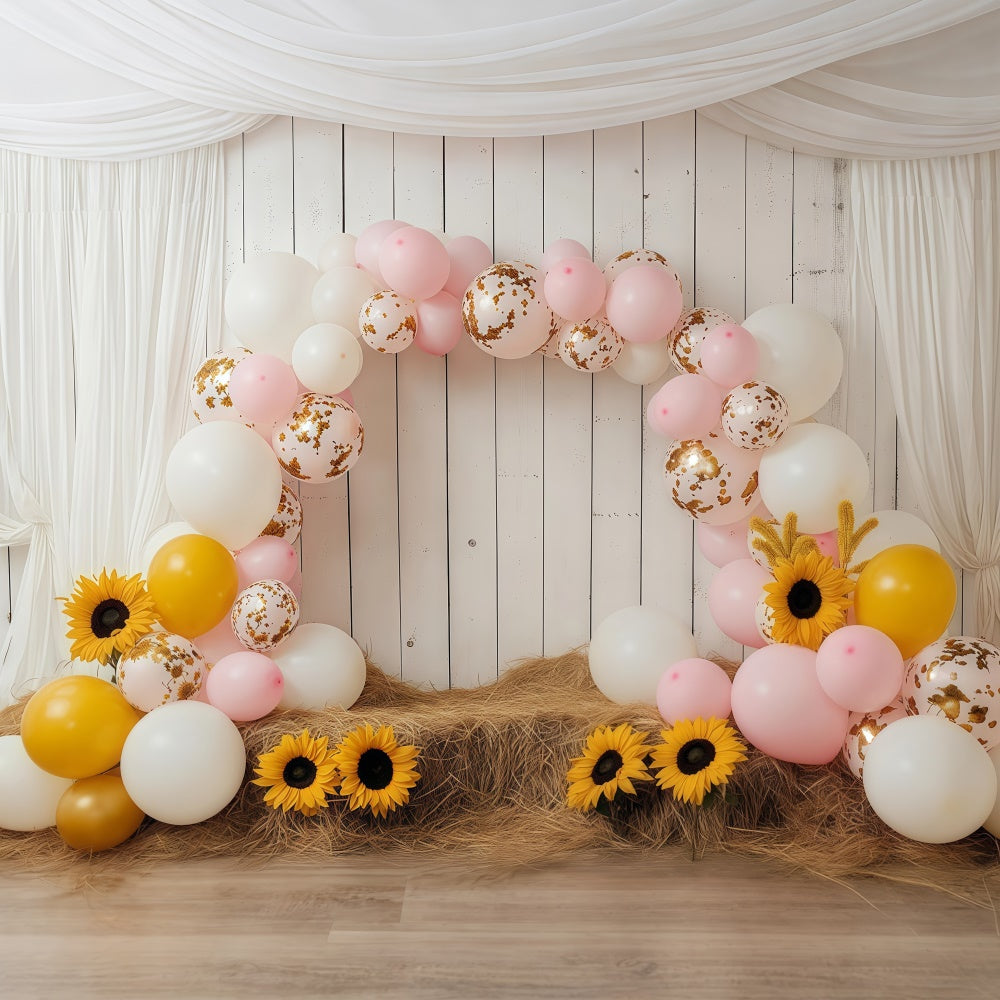 Kids Backdrops Sunflower Balloon Arch Backdrop UK BRP57-274