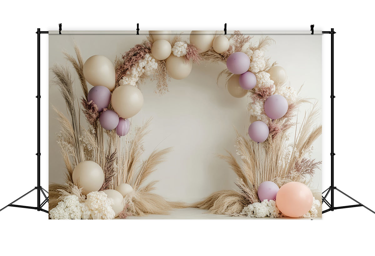 Kids Photo Backdrop Pastel Pampas Balloon Backdrop UK BRP57-275