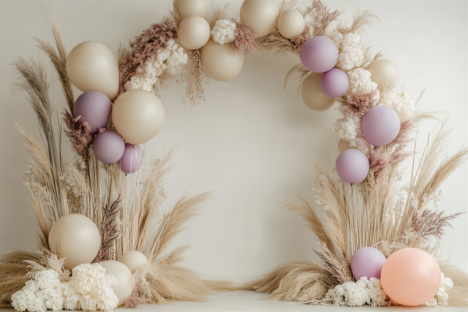Kids Photo Backdrop Pastel Pampas Balloon Backdrop UK BRP57-275