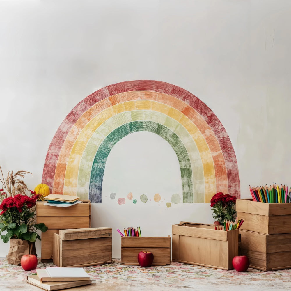Back To School Backdrop Creative Corner Rainbow Backdrop UK BRP57-28