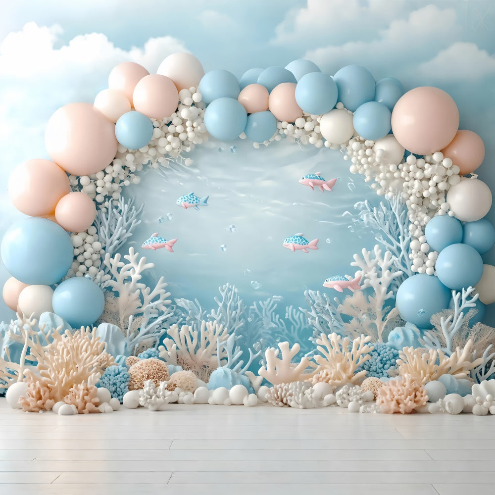 Newborn Photo Backdrop Pastel Sea Adventure Backdrop UK BRP57-282