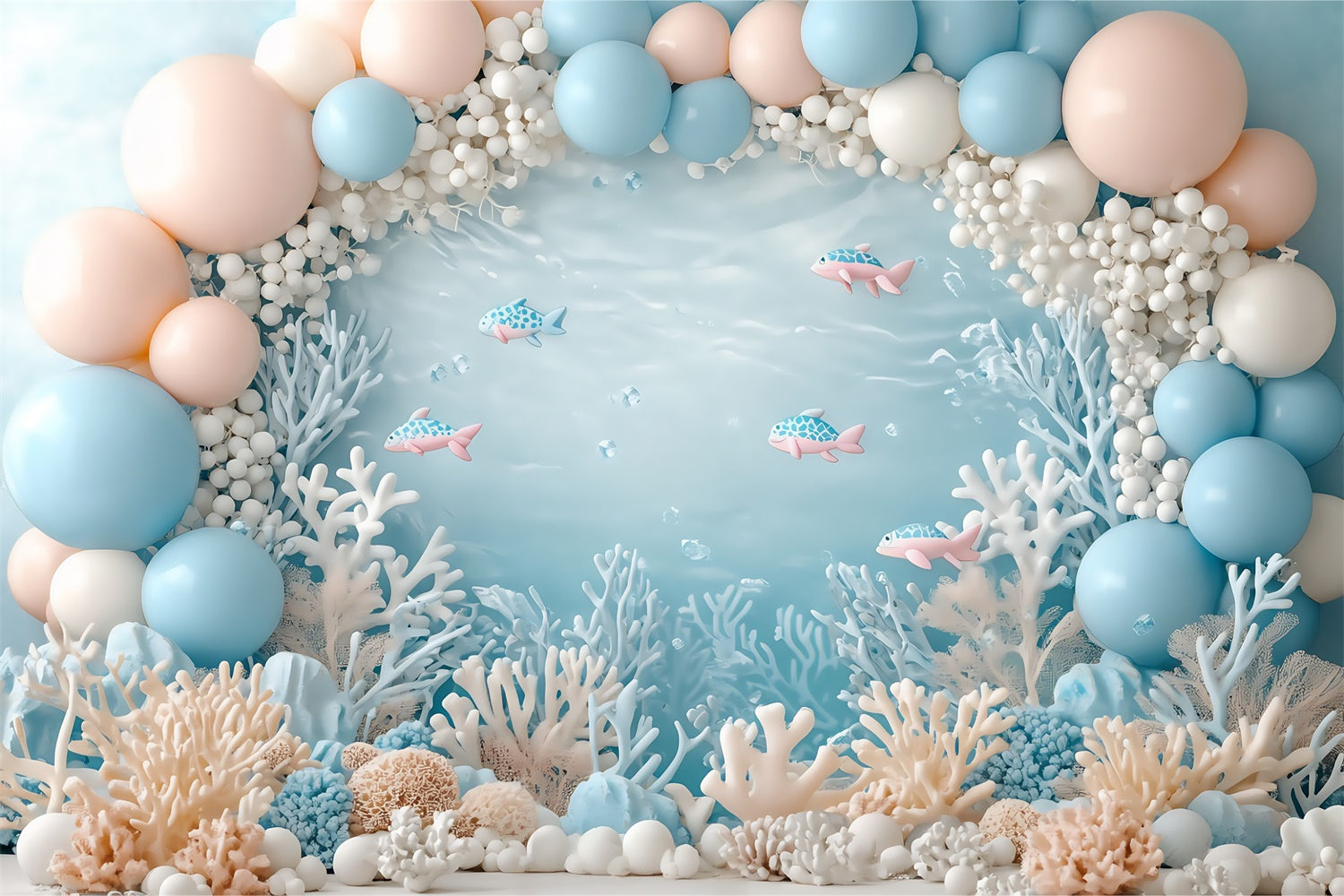 Newborn Photo Backdrop Pastel Sea Adventure Backdrop UK BRP57-282