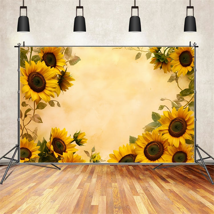 Kids Photo Backdrop Golden Sunflower Bliss Backdrop UK BRP57-286