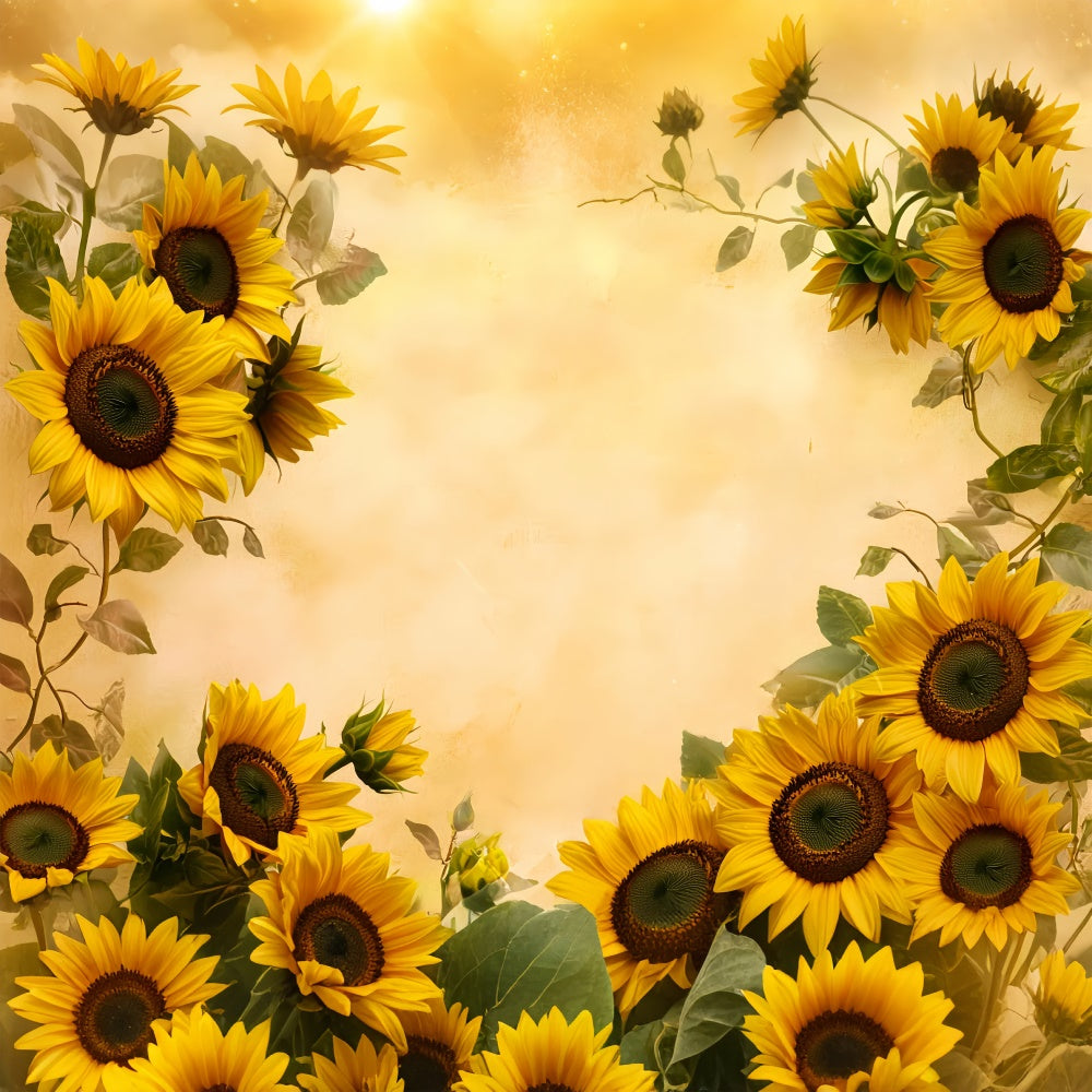 Kids Photo Backdrop Golden Sunflower Bliss Backdrop UK BRP57-286