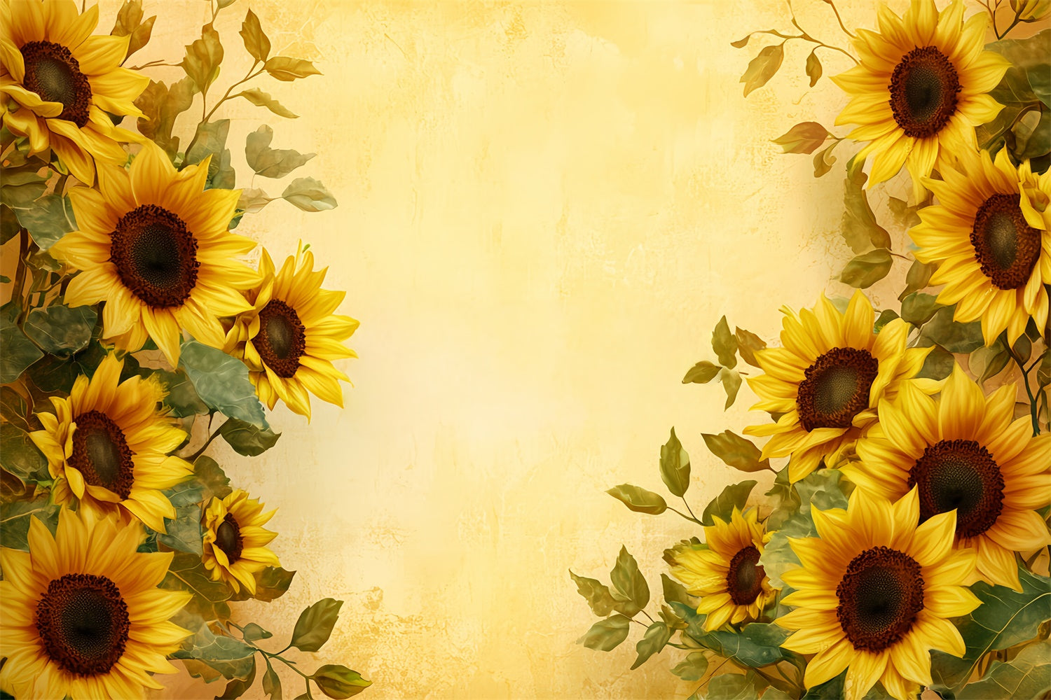 Kids Backdrops Gentle Sunflower Border Backdrop UK BRP57-287