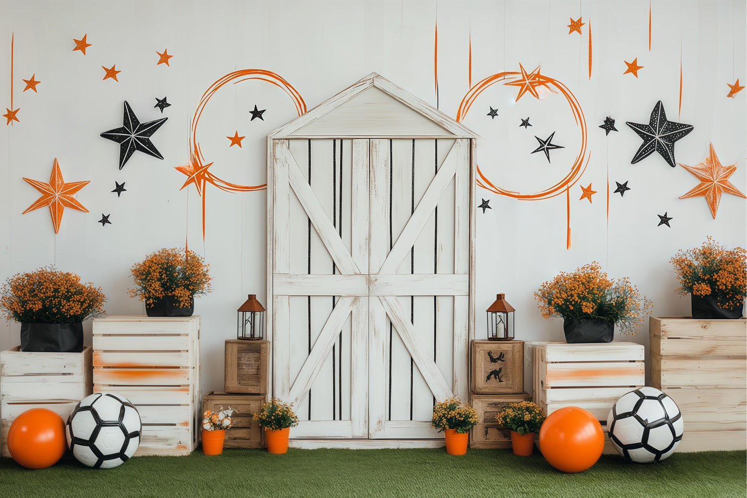 Sports Photo Backdrop Soccer Party Barn Backdrop UK BRP57-298